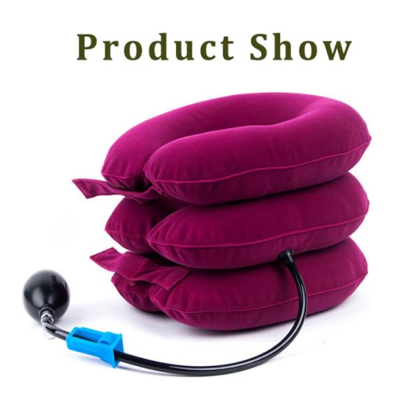 Inflatable Cervical Brace Neck Collar Pillow Brace With Velvet , Neck Pain Relief