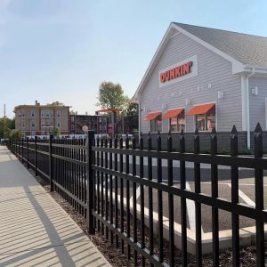 China Black Picket Decorative Metal Wrought Iron Fence Panels 1.03m Height on sale