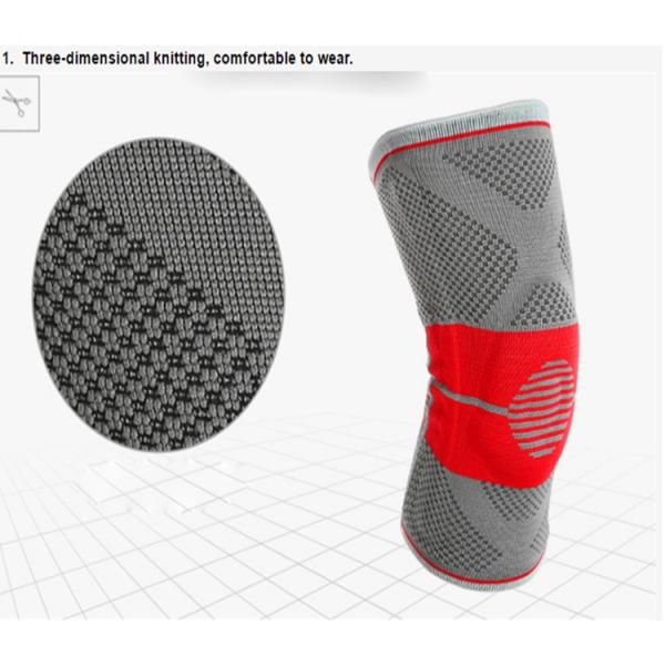 3D Circular Knit Fabric Patella Sleeve Silicone Sport Elastic Knitted Knee Support For Running Basketball