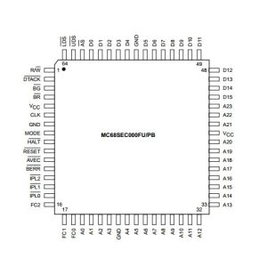 Cheap Integrated Circuit Chip Addendum to M68000 User Manual MC68SEC000CFU10 MOTOROLA QFP64 for sale