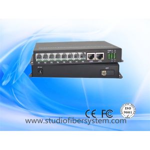 8CH Telephone Fiber Media Converter with 2ch 100M ethernet for armed police