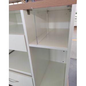 Adjustable Shelf Retail Counter Desk With Lockable Drawer For Checkout