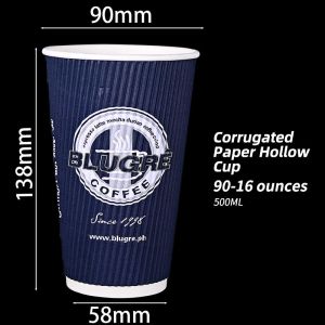Customizable Durable 12oz Ripple Paper Cups With Carton Package