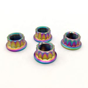 GR5/Ti6AL4V 12 Point Flange Nut Titanim Gr5 Material M5 M6 M8 ISO9001