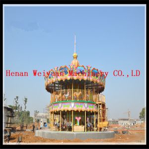 kiddie ride amusement double floor carousel with CE certificate