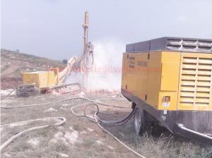 China Double Flighted Diesel Engine Air Compressor , Mining Drilling Screw Air Compressor on sale