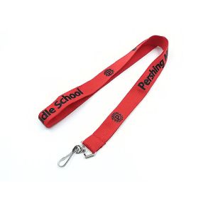 Promotional Specialized Imprint Polyester Lanyards Red Color Silkscreen Printing