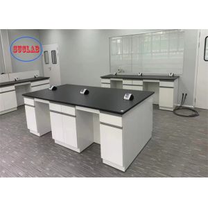 Steel  Chemistry Lab Bench Lab Workbench Hong Kong White With Multi Functional Socket And Adjustable Glass Shelf