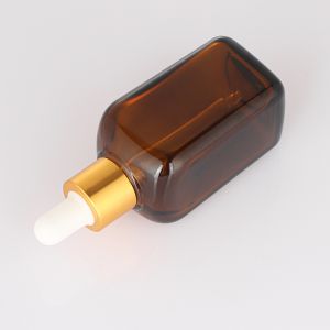 Customize Refillable Hair Oil Dropper Bottle Square Glass Material 50ml