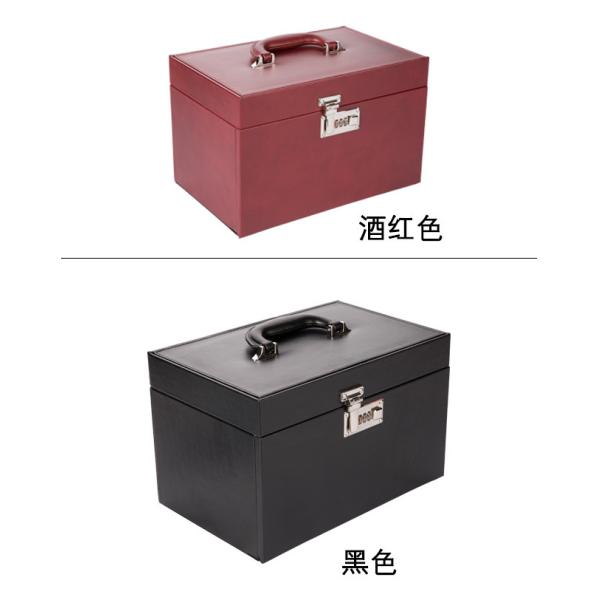 Handled Luxury Jewelry Box Durable Easy To Take With Many Compartments