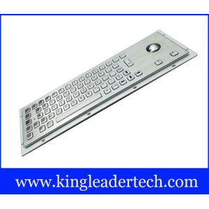 Ruggedized Panel Mount Metal Keyboard With Trackball / Stainless Steel Keyboard