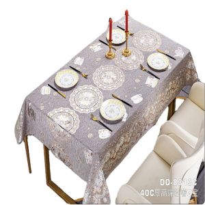 Silver Soft Touch Top Seller Customized Non Woven Printed Tablecloth Reusable