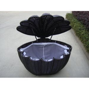 Garden Shell Shaped Wicker Rattan Storage Box With UV Resistant