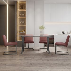 180*92cm Contemporary Marble Dining Table ODM White Stainless Frame