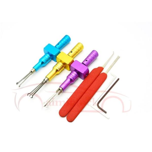 Gold Six-Piece Locksmith Tools Set with Adjustable Cross-Shaped Lock Picking