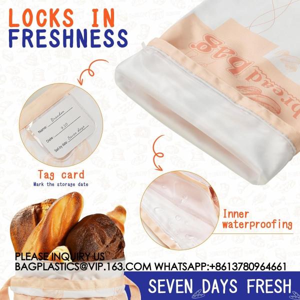 Reusable Bread Bags For Homemade Bread Storage ECO Bread Freezer Bag - Sourdough Bread Making & Fresh Bread Storage