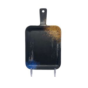 9.5 Inch Retangular black melamine plates With Unbreakable Handle