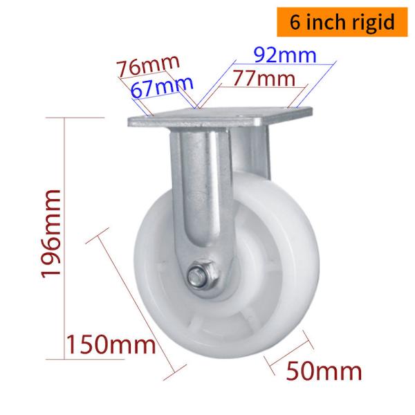 150mm Castor Wheels , 6 Inch Swivel Caster Wheels With Brake 786-26