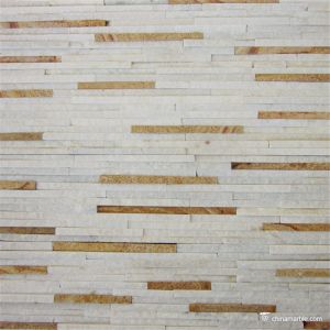 China White Yellow Fine Strip Quartzite Stone Veneer for Hotel / Retail Shops Decor on sale
