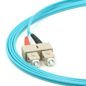 OM3 SC / UPC-SC / UPC Duplex LSZH Multimode Fiber Optic Cable Blue