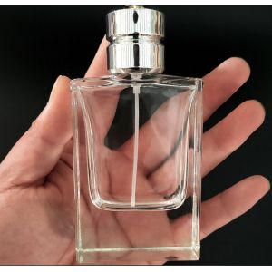China Clear High Cap Glass Aluminum Empty Perfume Spray Bottle 50ml on sale