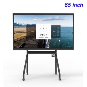 Classroom 65 Inch Interactive LCD Touch Screen OEM 60Hz Lcd Teaching Board Dual