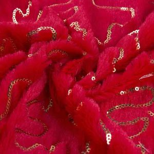 China DDP Free Sample Textiles Best Design Reversible Gold Sequin Red/Pink/Grey Velvet Fabric Wholesale on sale