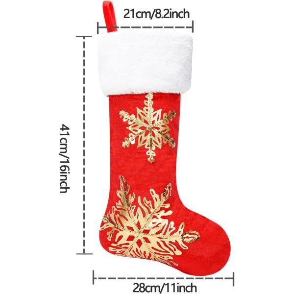 3PC Christmas Stocking,Sequin Hanging Stocking Decorations Christmas Party Family Decor (white)