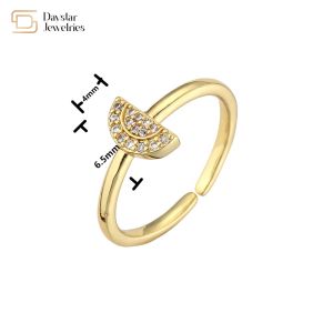 Diamond Zircon Fruit 18K Gold Plated Ring Adjustable Opening Fancy Watermelon
