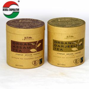 China Recyclable Paper Cans Packaging , Kraft Paper Tea Canister Packaging on sale