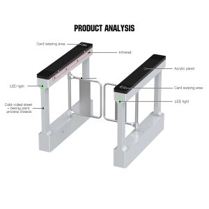 HCW Smart Biometric Swing Barrier Turnstile with 4 Million Cycle Lifespan and 25