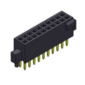 Female Header Connector 1.27mm Dual Row With Bump&Pegs Straight Type 2*3PIN To 2