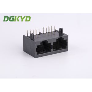 Customized PBT black tab down 1 x 2 double port RJ45 keystone jack