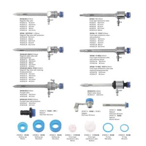 Reusable Retaining Spiral Cross-Type Membrane Valve Trocar for Laparoscopy