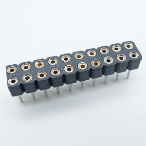 Cheap board to board connector double row machined female header 2.54mm pitch h=3.0/7.0mm round pin vertical through holedip for sale