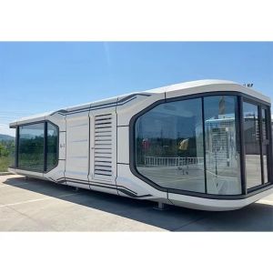 Outdoor Container Home with Capsule House Design and Rock Wool Sandwich Panel