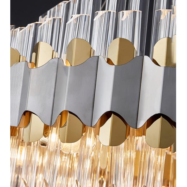 Length 95cm Width 35cm Raindrop 240v Glass Crystal Pendant Light