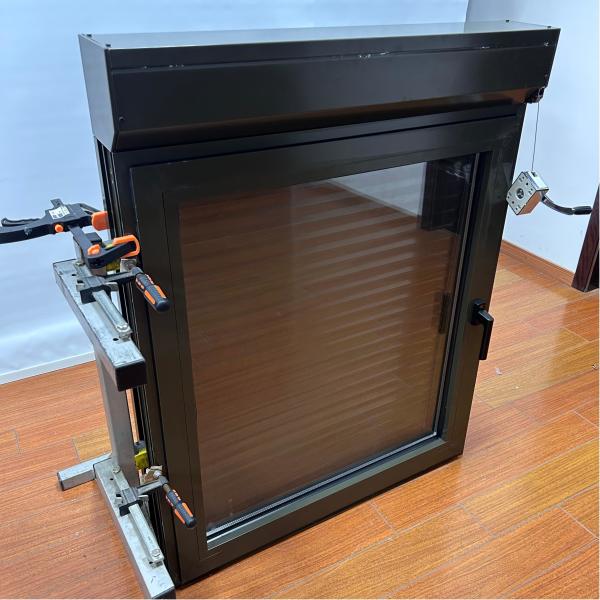 Quality Tilt And Turn thermal break Aluminum Window  Manual Roller Shutter Double Tempered Glass wholesale