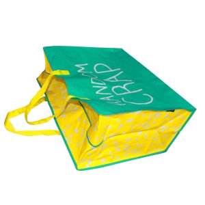 Portable 120gsm PP Woven Shopping Bags Full Zipper Matt Coated