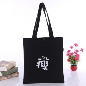 Draw String Reusable Cotton Canvas Tote Bag For Women Shopping