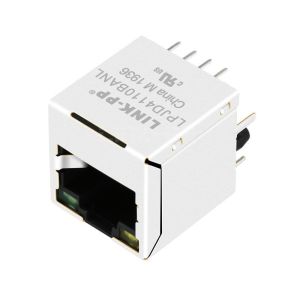 China LPJD4110BANL 10/100 Base-T Yellow/Green LED 1x1 Port Vertical RJ45 Connector on sale