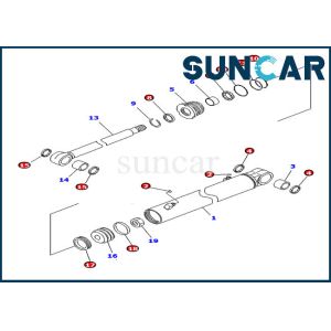707-98-14790 Boom Swing Cylinder Seal Kit For Komatsu PC20MR-2 PC26MR-3