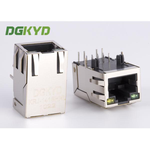 Quality Tab Up 10/100 Base RJ45 Modular Jack With Network Filter Leds And EMI Fingers wholesale