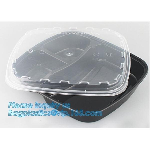 White Round Plastic PP Food container bento box heated disposable microwave