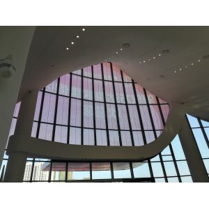 1R1G1B Transparent LED Film Display , 4000mcd LED Curtain Wall Display