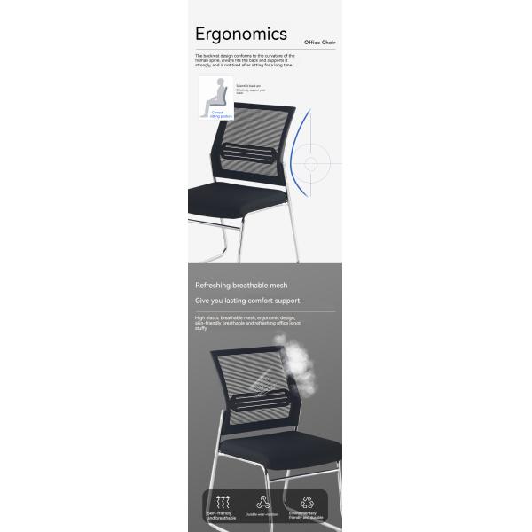 Office Meeting Metal Legs Visitor Mesh Stackable Chair with Durability and Functionality