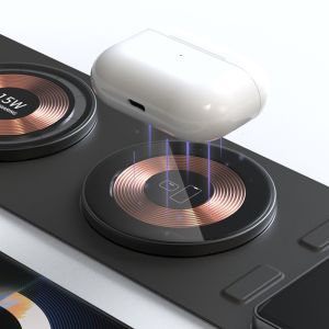 New Qi Upgrade Transparent Portable Fast Wireless Charging 3 in 1 Folding