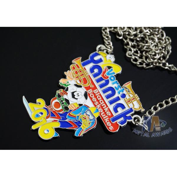 Quality Shiny Silver Plating Custom Die Cast Medals , Soft Enamel Carnival Medal wholesale