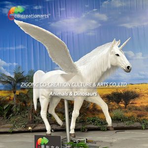 Animatronic Animals Simulation Unicorn With Wings For Theme Park Decoration