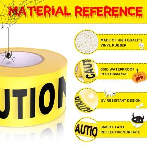 Biohazard High Visibility Tape Halloween Decoration Tape for Haunted Houses,